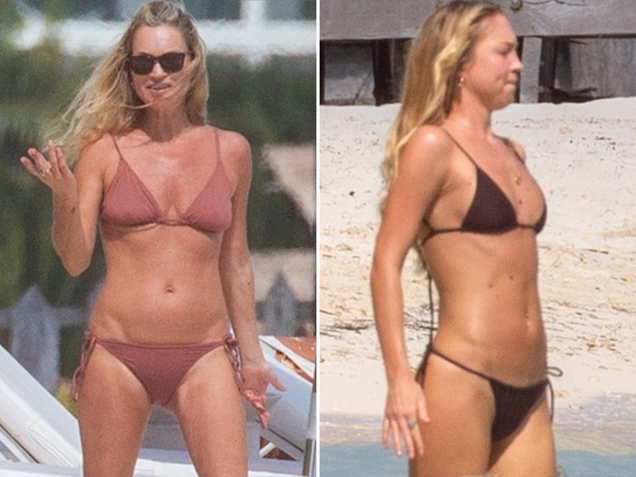 Lila Moss and Kate Moss in matching string bikinis on Tulum beach