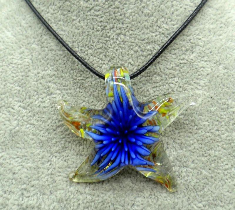 Glass Starfish Pendant Necklace