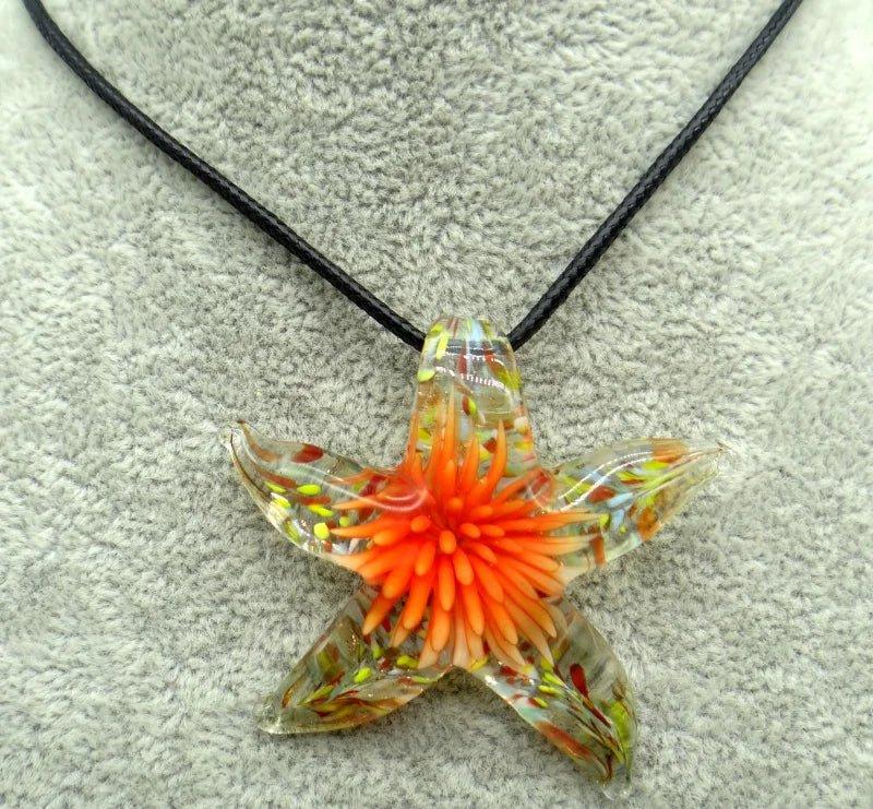 Glass Starfish Pendant Necklace