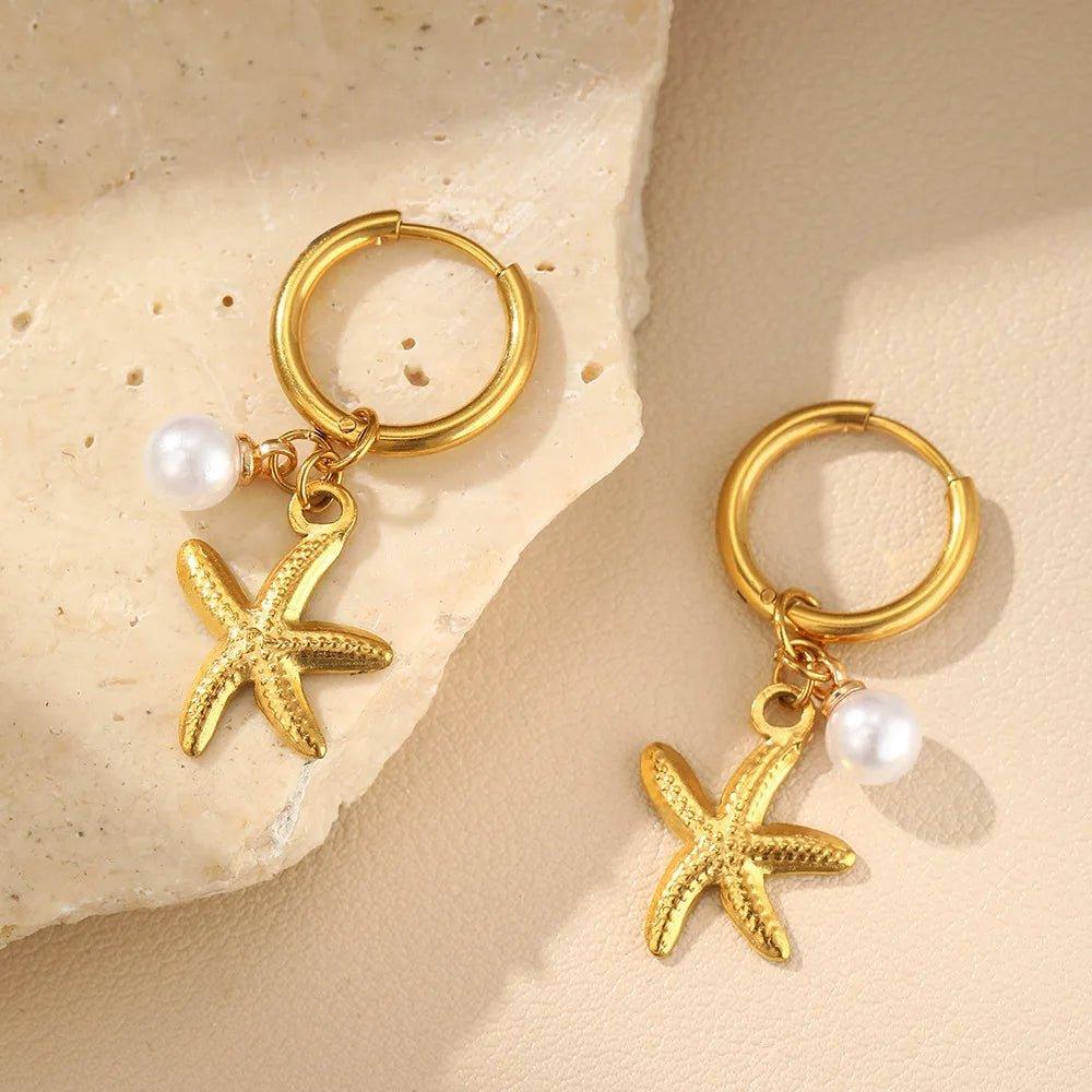 Starfish and Pearls Earrings