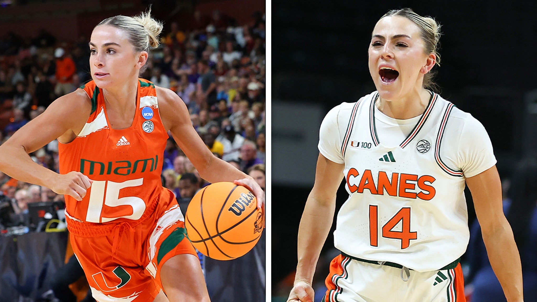 Haley and Hanna Cavinder in bikinis with cowboy hats at March 2026 photoshoot