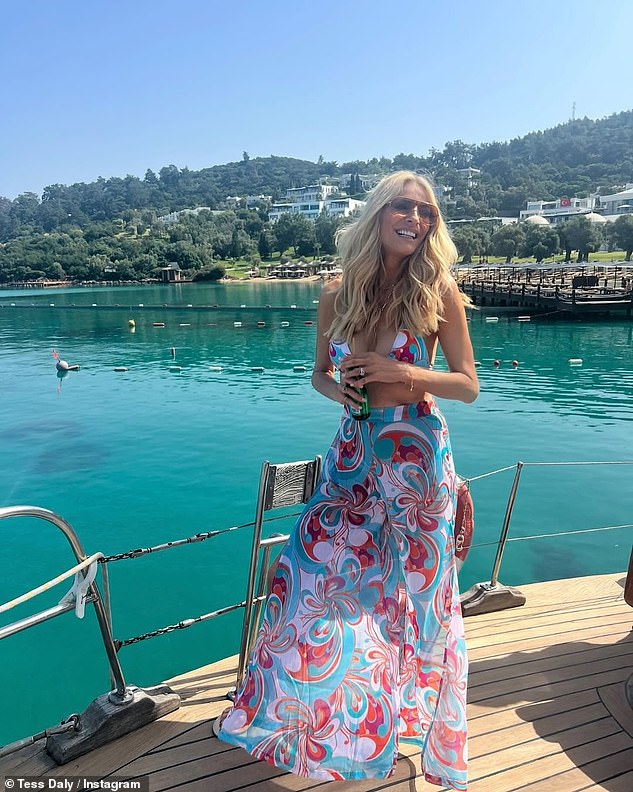 Tess Daly, 56, Shows Off Her Abs in a Tiny Bikini During a Cheeky Yacht Party with Friends on Girls' Holiday!