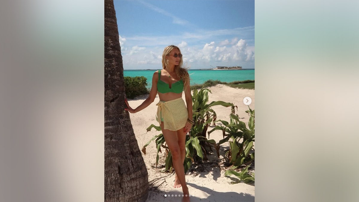 Brittany Aldean in green bikini at spring break beach vacation March 2026