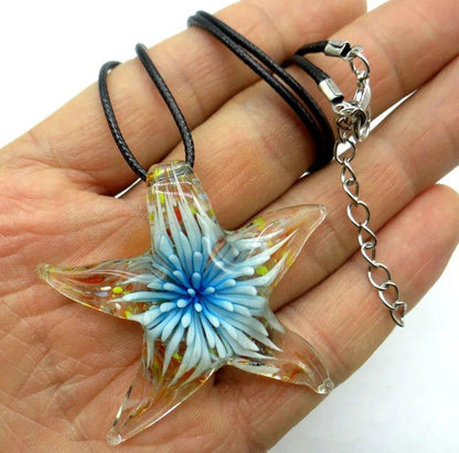 Glass Starfish Pendant Necklace
