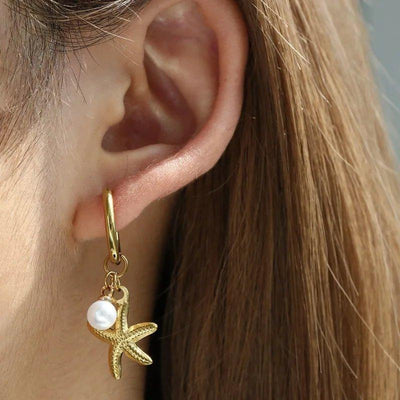 Starfish and Pearls Earrings