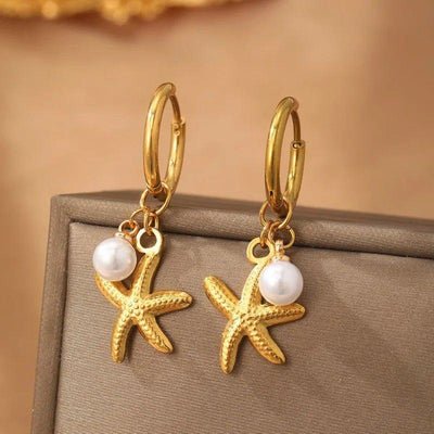 Starfish and Pearls Earrings