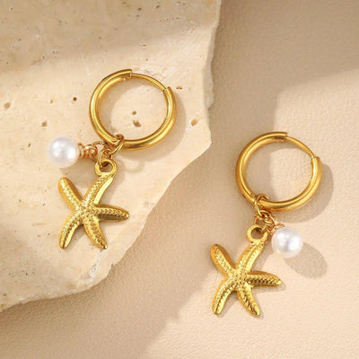 Starfish and Pearls Earrings